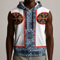 Cameroon Traditional Toghu Pattern Sleeveless Hoodie African Tribal Ndop Geometric Design