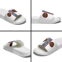 Cameroon Traditional Toghu Pattern Slide Sandals African Tribal Ndop Geometric Design