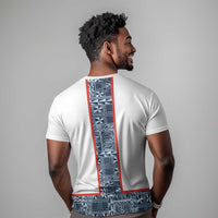 Cameroon Traditional Toghu Pattern T shirt African Tribal Ndop Geometric Design