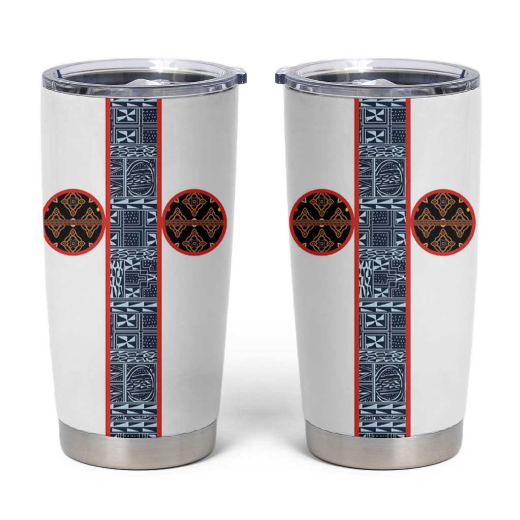 Cameroon Traditional Toghu Pattern Tumbler Cup African Tribal Ndop Geometric Design