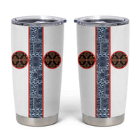 Cameroon Traditional Toghu Pattern Tumbler Cup African Tribal Ndop Geometric Design