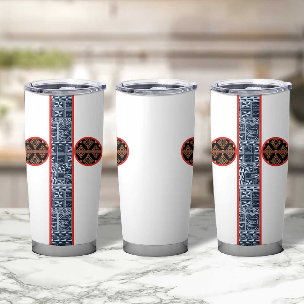 Cameroon Traditional Toghu Pattern Tumbler Cup African Tribal Ndop Geometric Design