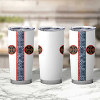 Cameroon Traditional Toghu Pattern Tumbler Cup African Tribal Ndop Geometric Design