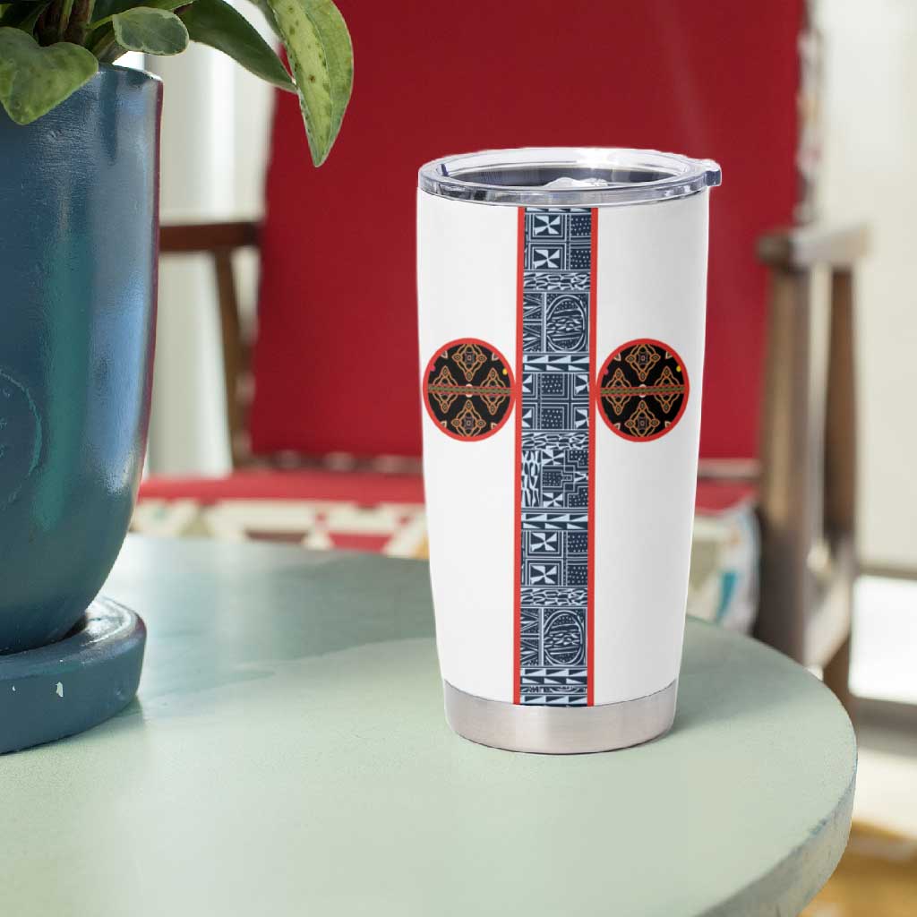 Cameroon Traditional Toghu Pattern Tumbler Cup African Tribal Ndop Geometric Design