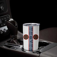 Cameroon Traditional Toghu Pattern Tumbler Cup African Tribal Ndop Geometric Design