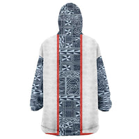 Cameroon Traditional Toghu Pattern Wearable Blanket Hoodie African Tribal Ndop Geometric Design