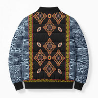 Cameroon Bamileke Toghu Pattern Bomber Puffer Jacket Bamenda Royal Cultural Design