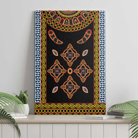 Cameroon Bamileke Toghu Pattern Canvas Wall Art Bamenda Royal Cultural Design