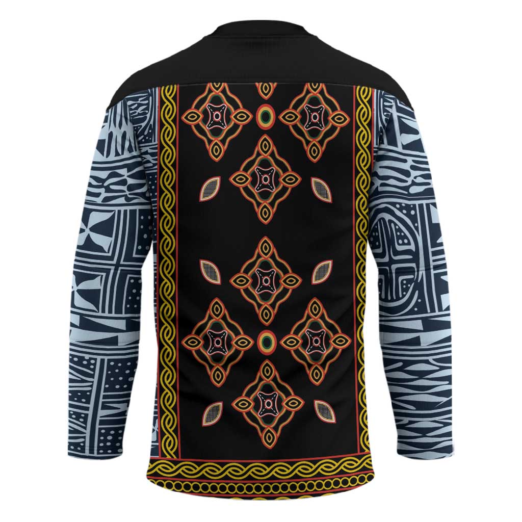 Cameroon Bamileke Toghu Pattern Hockey Jersey Bamenda Royal Cultural Design
