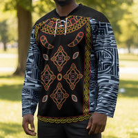 Cameroon Bamileke Toghu Pattern Hockey Jersey Bamenda Royal Cultural Design