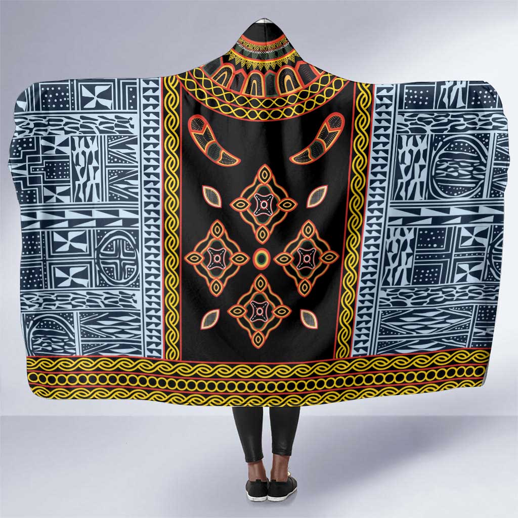 Cameroon Bamileke Toghu Pattern Hooded Blanket Bamenda Royal Cultural Design
