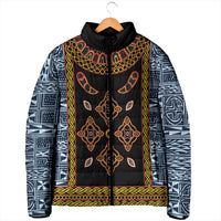 Cameroon Bamileke Toghu Pattern Padded Jacket Bamenda Royal Cultural Design