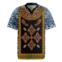 Cameroon Bamileke Toghu Pattern Rugby Jersey Bamenda Royal Cultural Design