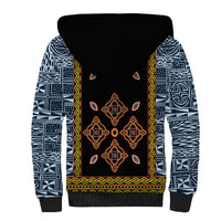Cameroon Bamileke Toghu Pattern Sherpa Hoodie Bamenda Royal Cultural Design