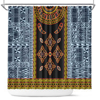 Cameroon Bamileke Toghu Pattern Shower Curtain Bamenda Royal Cultural Design