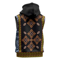 Cameroon Bamileke Toghu Pattern Sleeveless Zip Hoodie Bamenda Royal Cultural Design