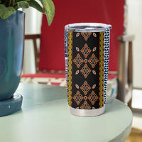 Cameroon Bamileke Toghu Pattern Tumbler Cup Bamenda Royal Cultural Design