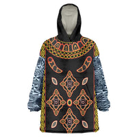 Cameroon Bamileke Toghu Pattern Wearable Blanket Hoodie Bamenda Royal Cultural Design