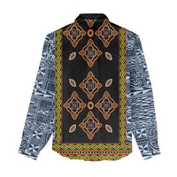 Cameroon Bamileke Toghu Pattern Women Casual Shirt Bamenda Royal Cultural Design