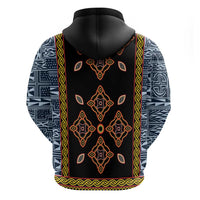 Cameroon Bamileke Toghu Pattern Zip Hoodie Bamenda Royal Cultural Design