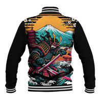 Japanese Samurai Warrior Mount Fuji Baseball Jacket Katana Japanese Wave Cherry Blossom Art