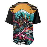 Japanese Samurai Warrior Mount Fuji Baseball Jersey Katana Japanese Wave Cherry Blossom Art
