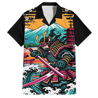 Japanese Samurai Warrior Mount Fuji Hawaiian Shirt Katana Japanese Wave Cherry Blossom Art
