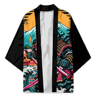 Japanese Samurai Warrior Mount Fuji Kimono Katana Japanese Wave Cherry Blossom Art