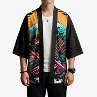 Japanese Samurai Warrior Mount Fuji Kimono Katana Japanese Wave Cherry Blossom Art