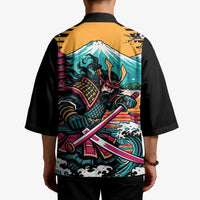 Japanese Samurai Warrior Mount Fuji Kimono Katana Japanese Wave Cherry Blossom Art