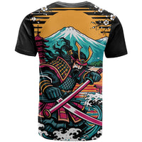 Japanese Samurai Warrior Mount Fuji T Shirt Katana Japanese Wave Cherry Blossom Art
