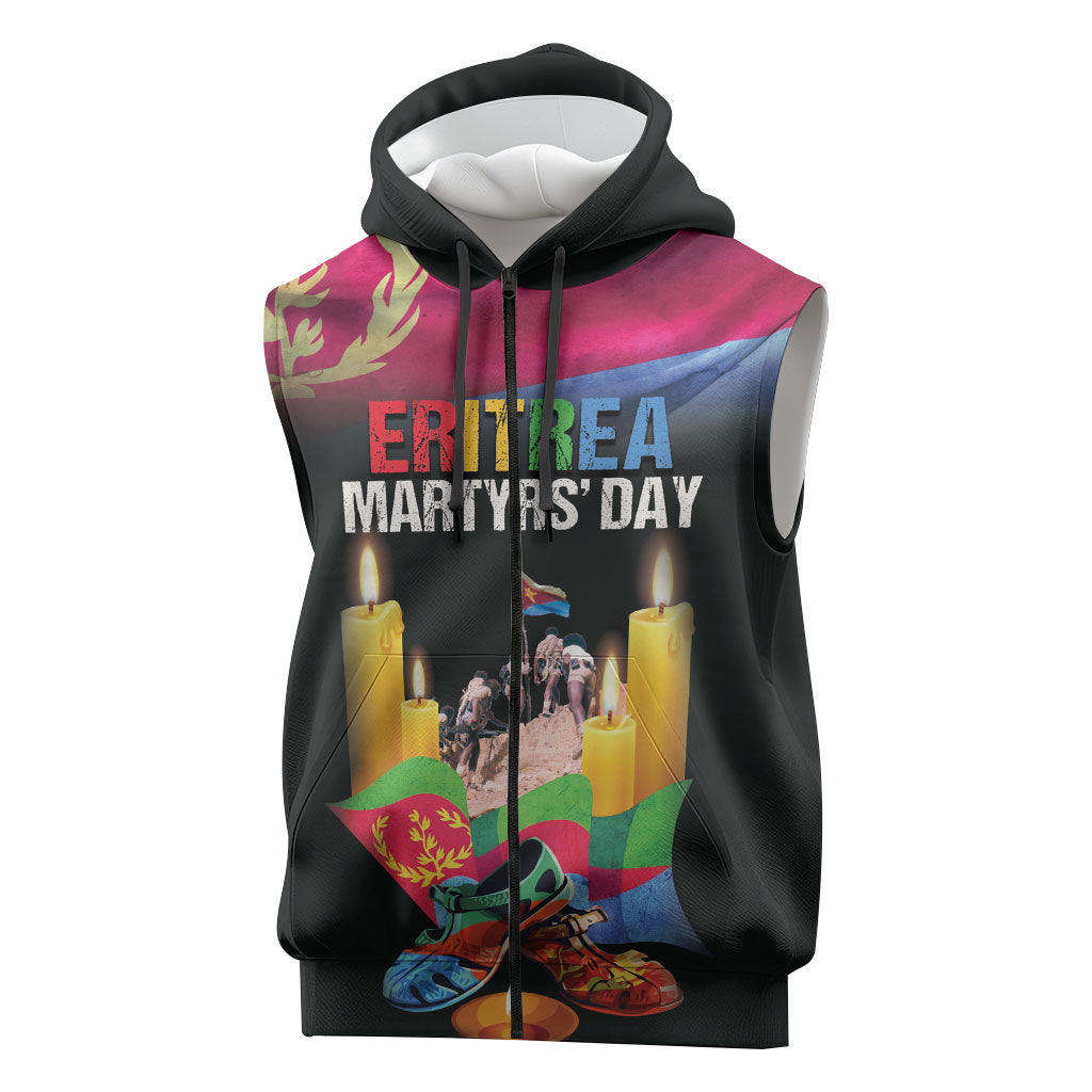 Personalized Eritrea Martyrs Day Sleeveless Zip Hoodie Eritrea EPLF Honoring Shida Heroes
