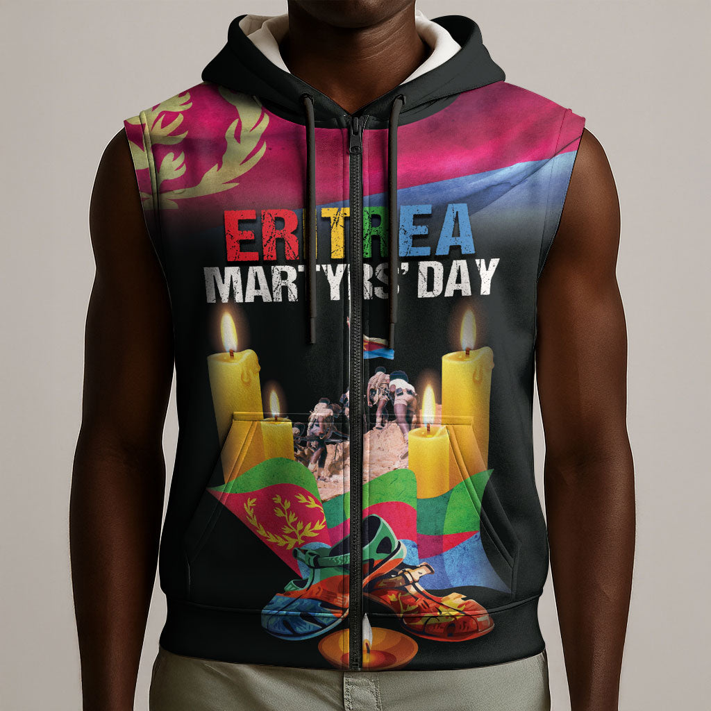 Personalized Eritrea Martyrs Day Sleeveless Zip Hoodie Eritrea EPLF Honoring Shida Heroes