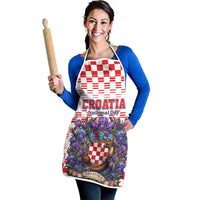 Croatia National Day Apron Croatian Kuna Heritage Iris Floral