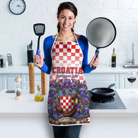 Croatia National Day Apron Croatian Kuna Heritage Iris Floral