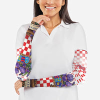 Personalized Croatia National Day Arm Sleeves Croatian Kuna Heritage Iris Floral