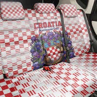 Croatia National Day Back Car Seat Cover Croatian Kuna Heritage Iris Floral