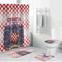 Croatia National Day Bathroom Set Croatian Kuna Heritage Iris Floral