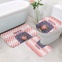 Croatia National Day Bathroom Set Croatian Kuna Heritage Iris Floral