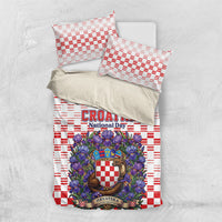 Croatia National Day Bedding Set Croatian Kuna Heritage Iris Floral