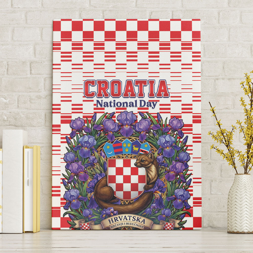 Croatia National Day Canvas Wall Art Croatian Kuna Heritage Iris Floral