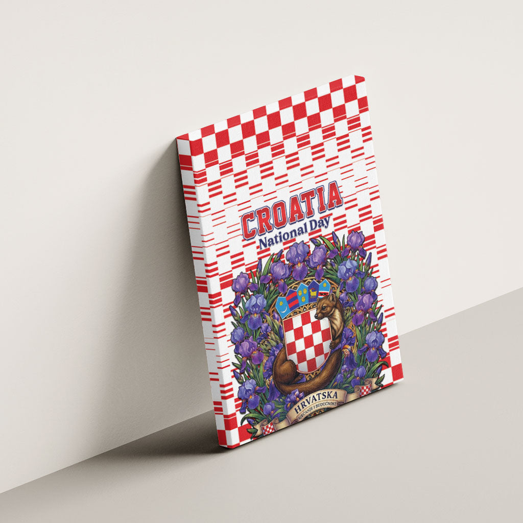 Croatia National Day Canvas Wall Art Croatian Kuna Heritage Iris Floral