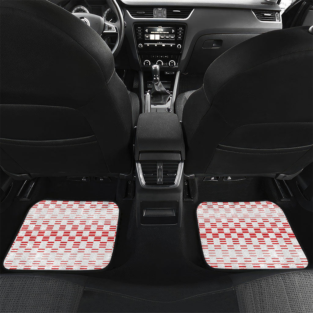 Personalized Croatia National Day Car Mats Croatian Kuna Heritage Iris Floral