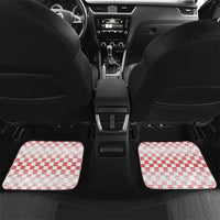 Personalized Croatia National Day Car Mats Croatian Kuna Heritage Iris Floral