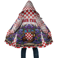 Personalized Croatia National Day Cloak Croatian Kuna Heritage Iris Floral