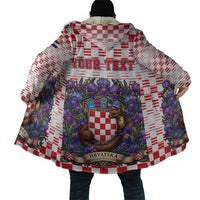 Personalized Croatia National Day Cloak Croatian Kuna Heritage Iris Floral