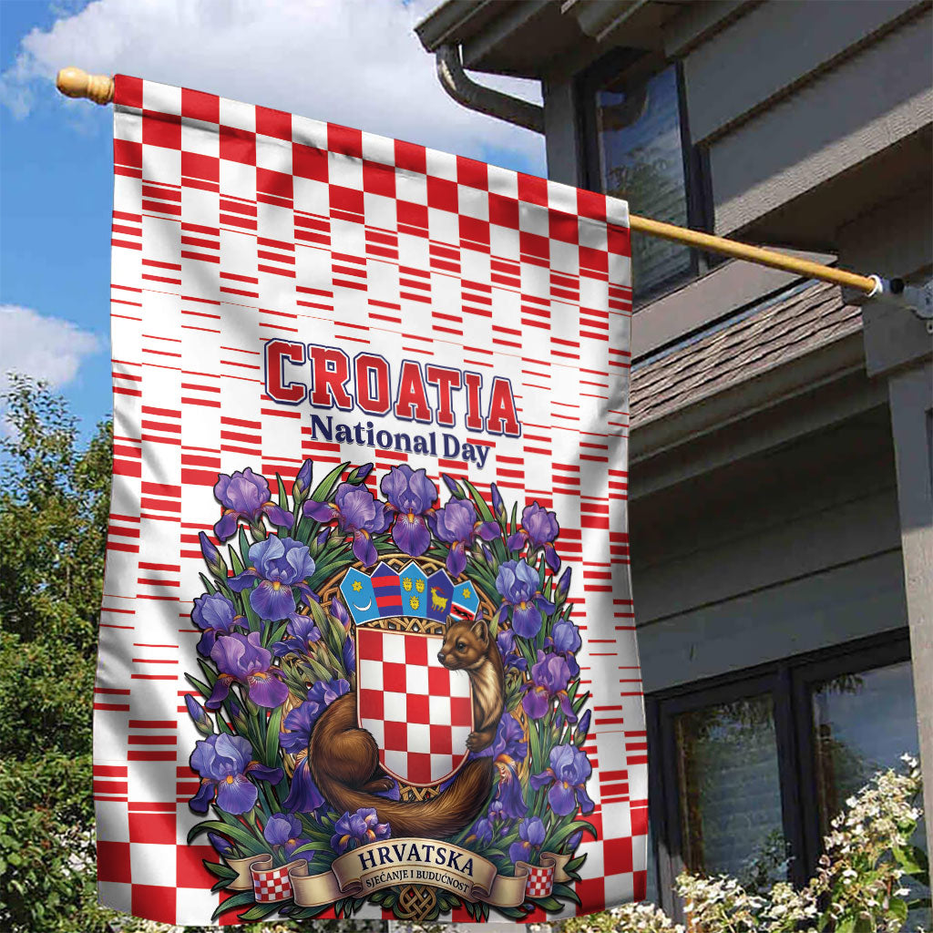 Croatia National Day Garden Flag Croatian Kuna Heritage Iris Floral