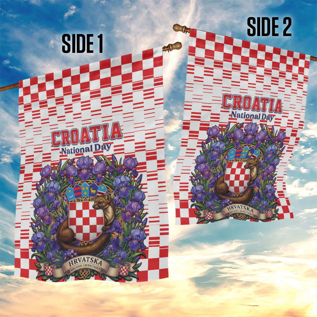 Croatia National Day Garden Flag Croatian Kuna Heritage Iris Floral