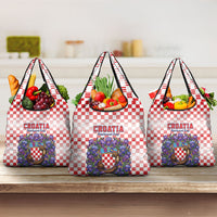 Croatia National Day Grocery Bag Croatian Kuna Heritage Iris Floral