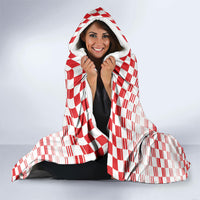 Croatia National Day Hooded Blanket Croatian Kuna Heritage Iris Floral